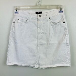 7 For All Mankind White Denim Skirt Size 27